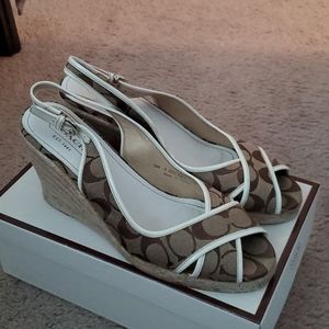 Khaki /white Coach shoes